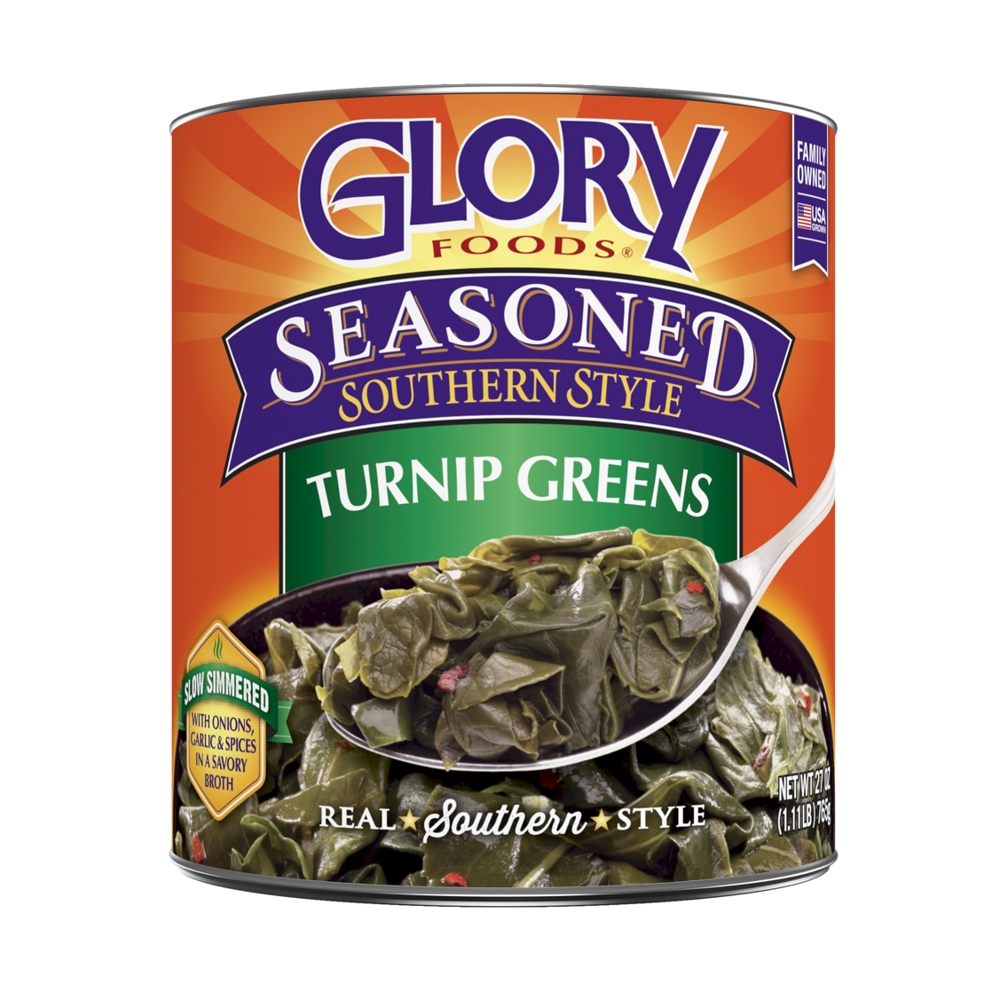 Glory Foods Seasoned Southern Style Turnip Greens - 27 Ounce