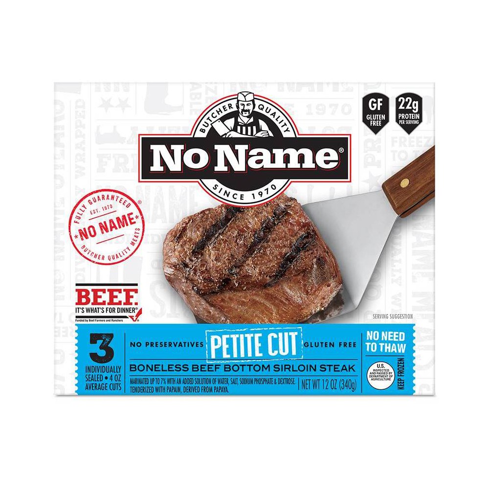 No Name Petite Cut Boneless Beef Bottom Sirloin Steak