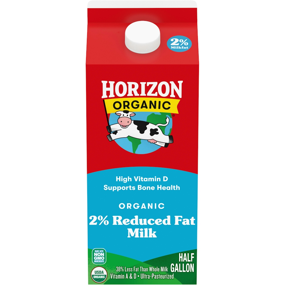 Horizon Organic 2% Reduced Fat Milk, High Vitamin D, Half Gallon