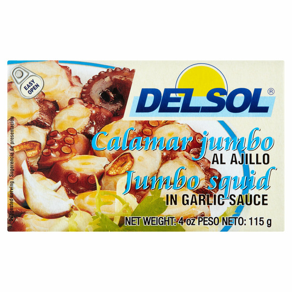 Ressco Foods Inc. Del Sol Jumbo Squid In Garlic Sauce, 4 Oz