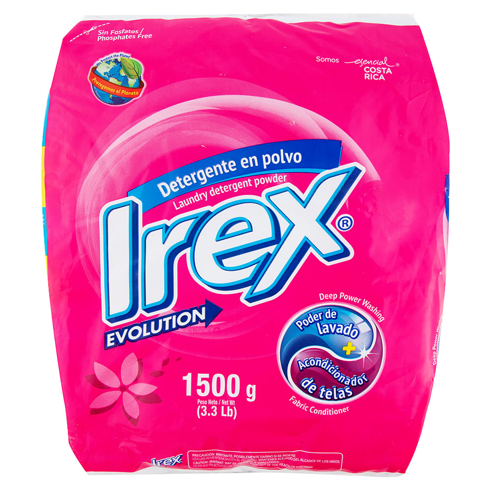 Irex Detergente Polvo Con Acondicionador De Telas 1500 Gr