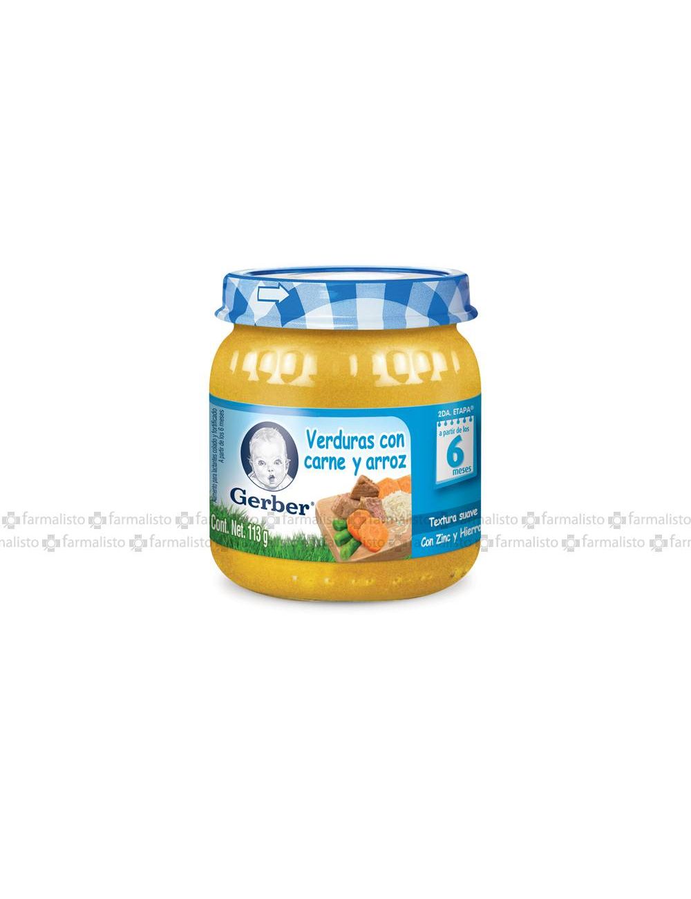 Gerber Verduras Con Carne Y Arroz 2Da Etapa Frasco Con 113 G