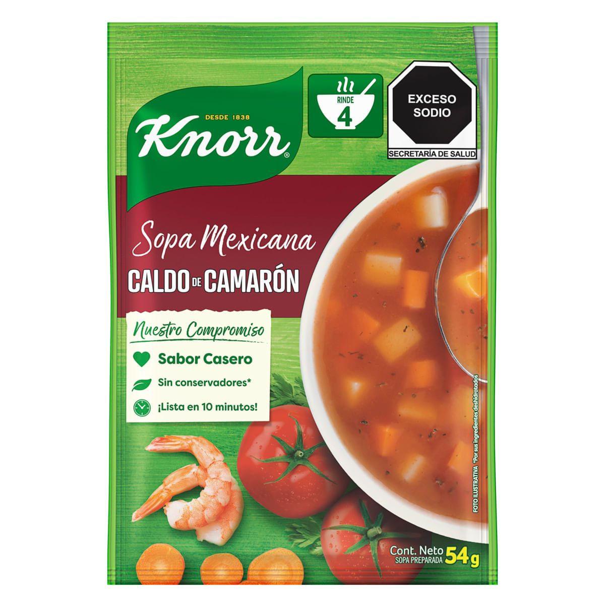 Knorr Sopa Mexicana Caldo De Camarón 54g Sopa Mexicana Caldo De Camarón 54g