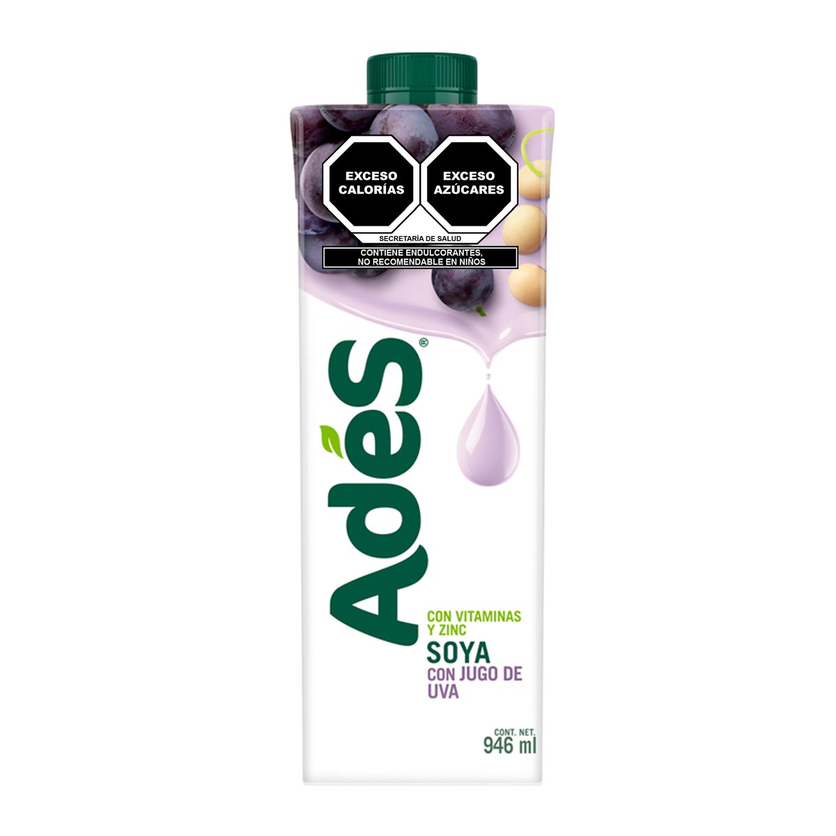 AdeS Alimento Liquido De Soya Sabor Uva 946 Ml