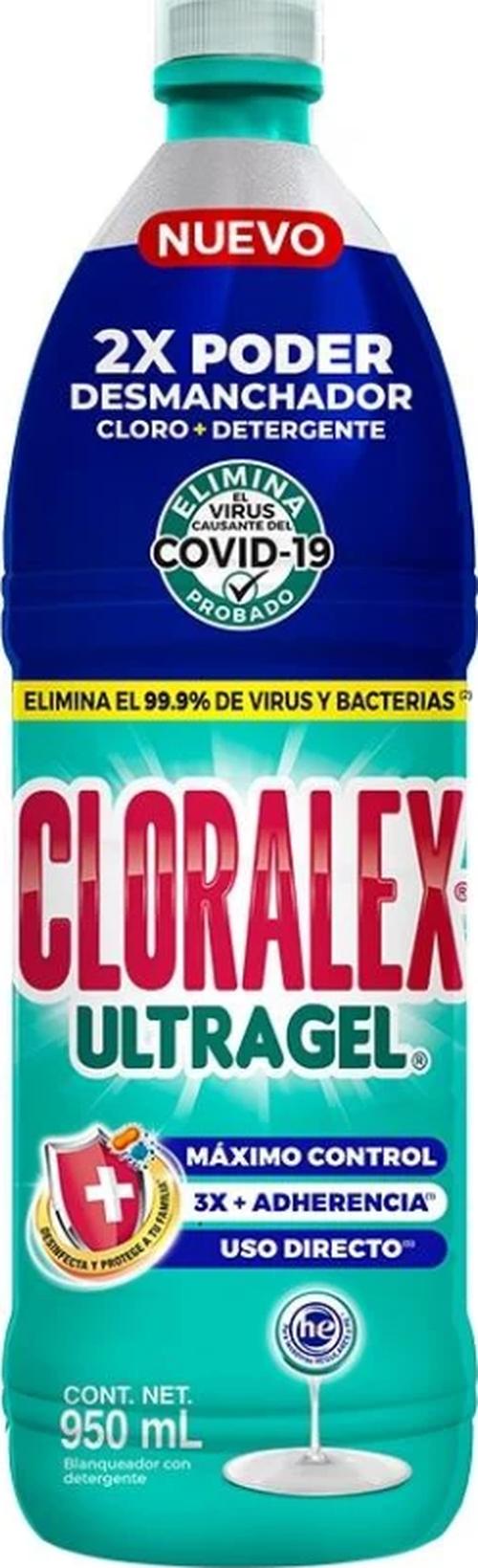 Cloralex Blanqueador Con Detergente Ultra Gel Fórmula Visible 950 Ml