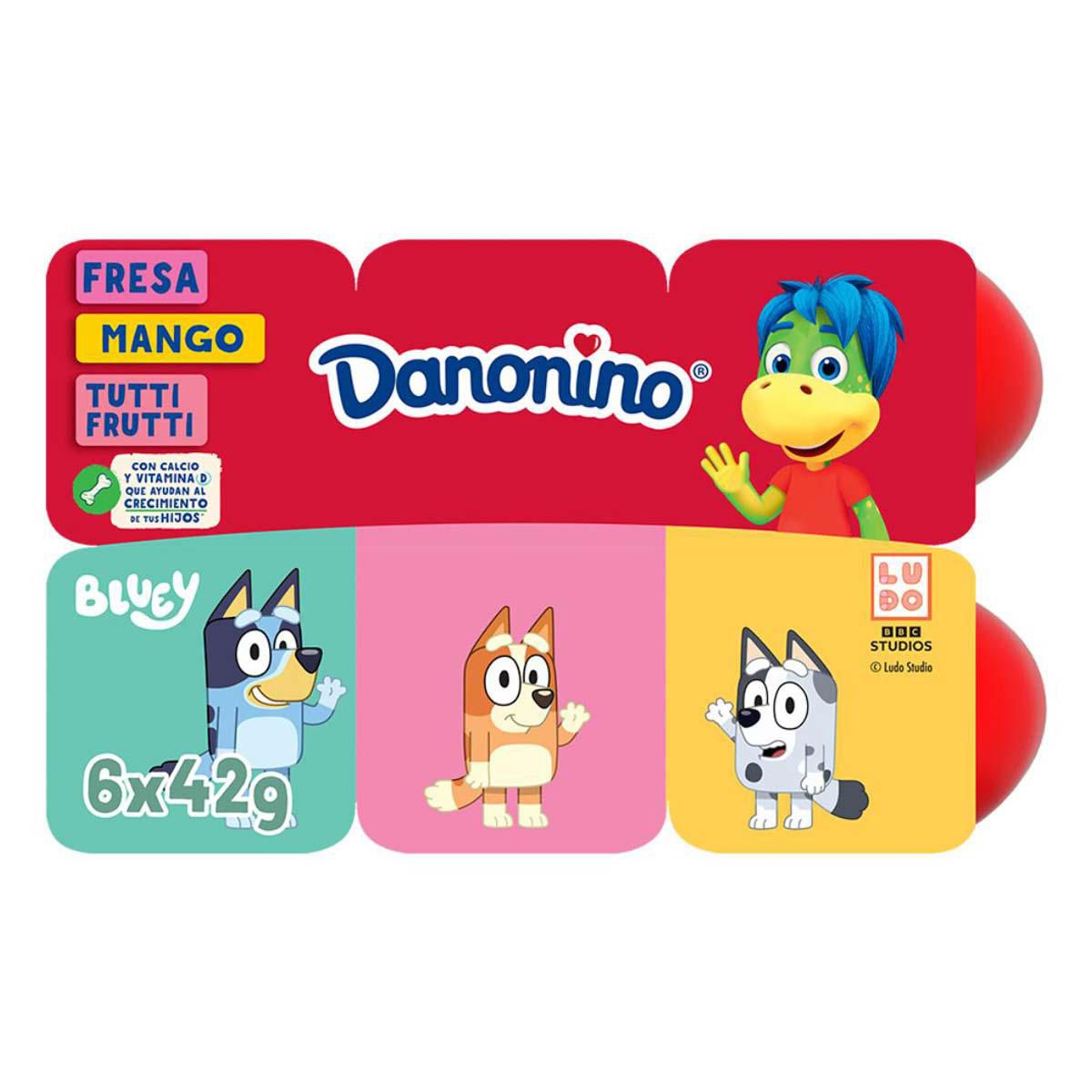 Danonino Queso Petit Suisse Sabor Fresa, Mango Y Tutti Frutti 6 Pzas De 42 G C/u