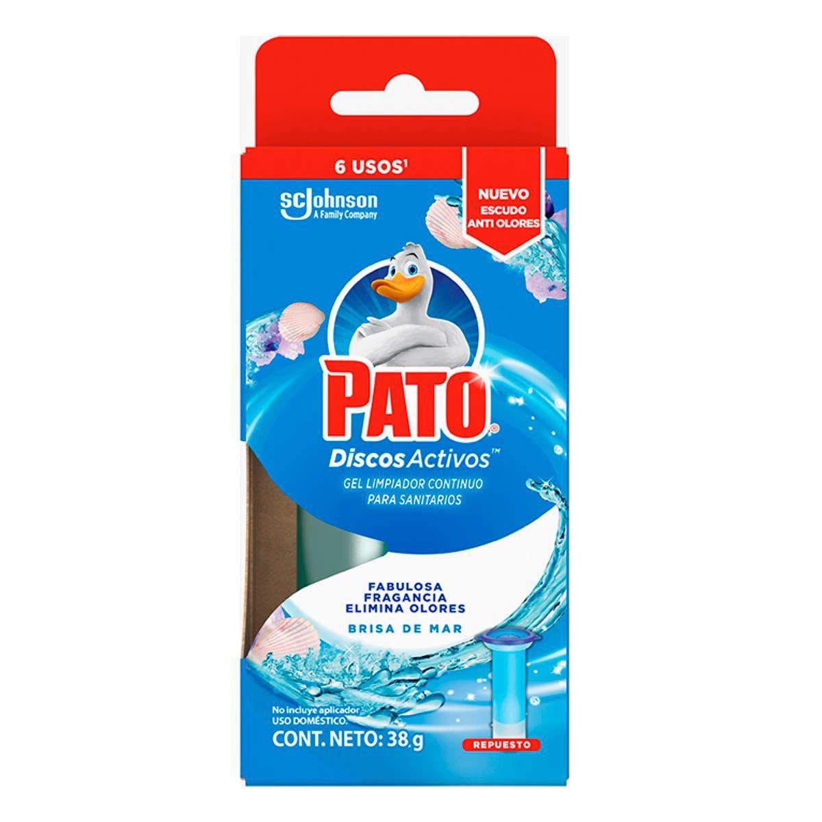 Pato Repuesto Limpiador Para Sanitarios Discos Activos Aroma Brisa De Mar En Gel 36 Ml