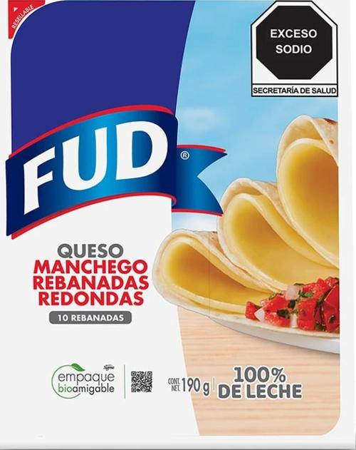 FUD Queso Manchego Rebanadas Redondas 190 G