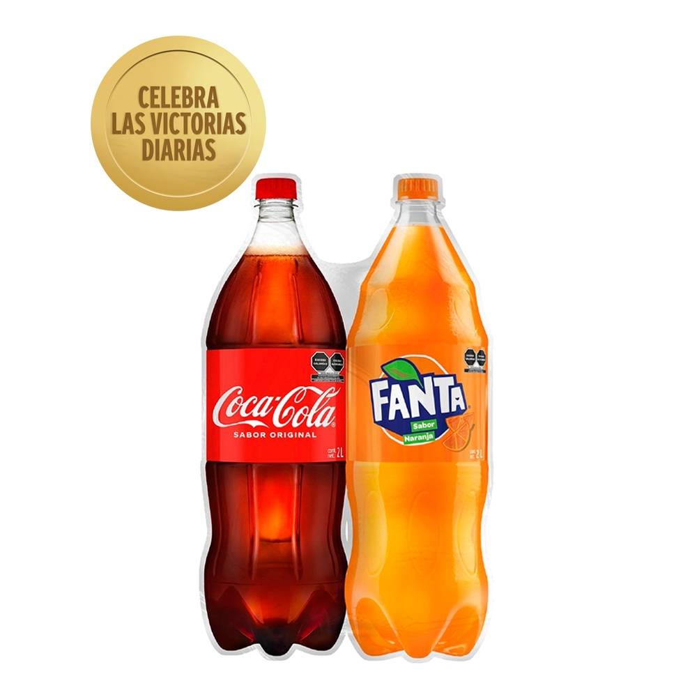 Coca Cola Refresco Sabor Original 2 L + Fanta Ssabor Naranja 2 L