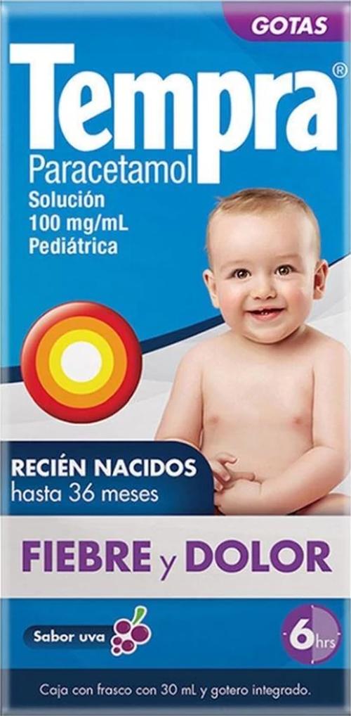 Tempra Suspensión Pediátrico Pediátrico Gotas Sabor Uva 30 Ml