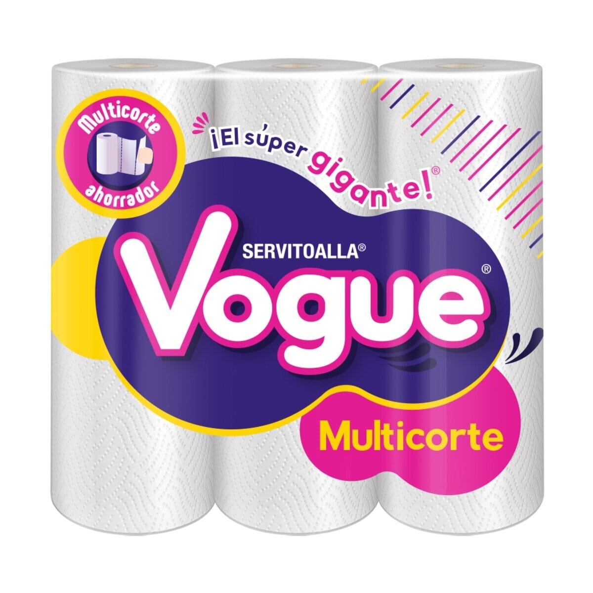 Vogue Toallas De Papel 3 Rollos Con 60 Hojas