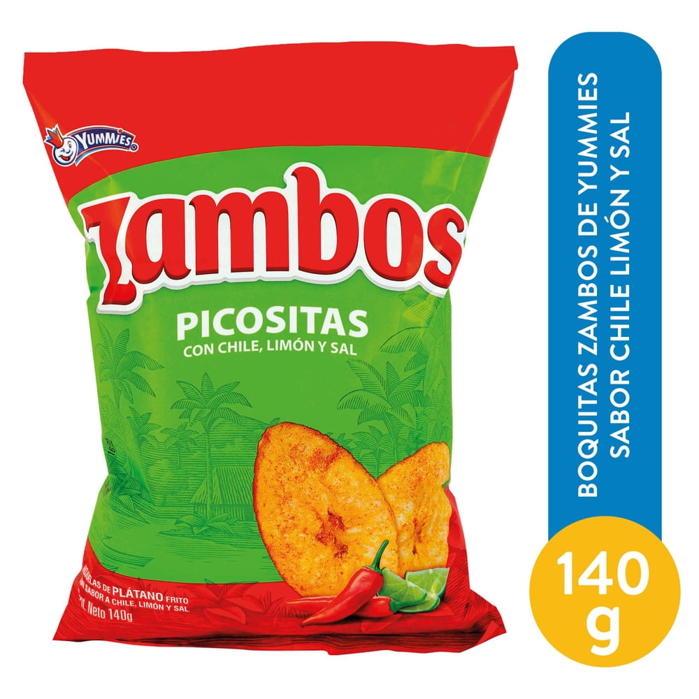 Zambos Plantain Chips, Chile Limon Flavored 140 G