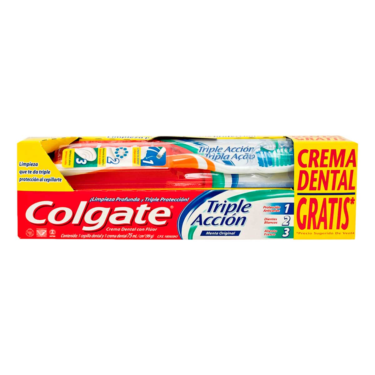 Colgate Cepillo Dental Triple Acción 1 Pza + 1 Crema Dental De 75 Ml