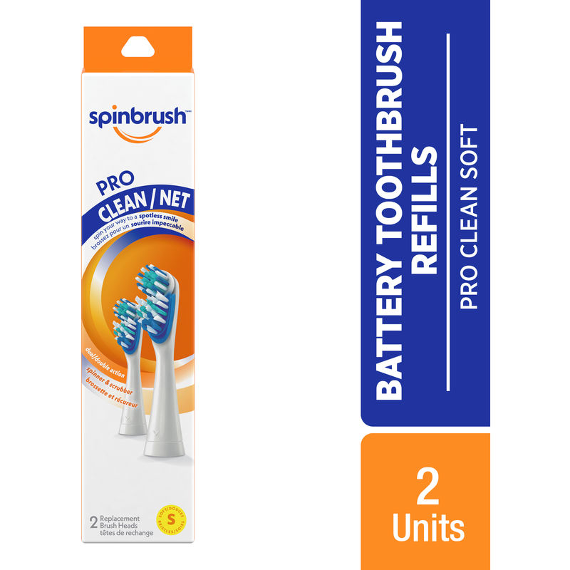 Spinbrush Pro Clean Soft Bristles Replacement Brush Heads 2