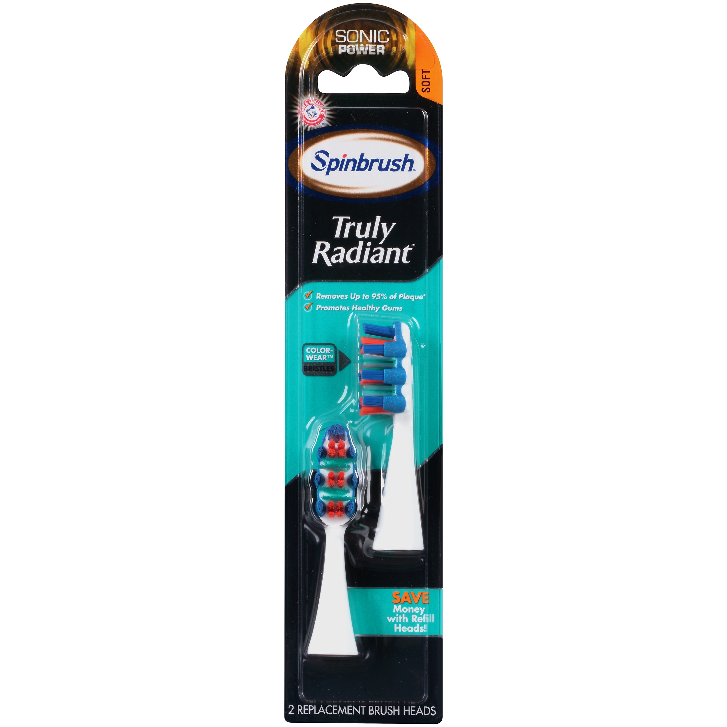 Arm & Hammer Spinbrush Pro Clean Sonic Replacement Brush Heads Soft