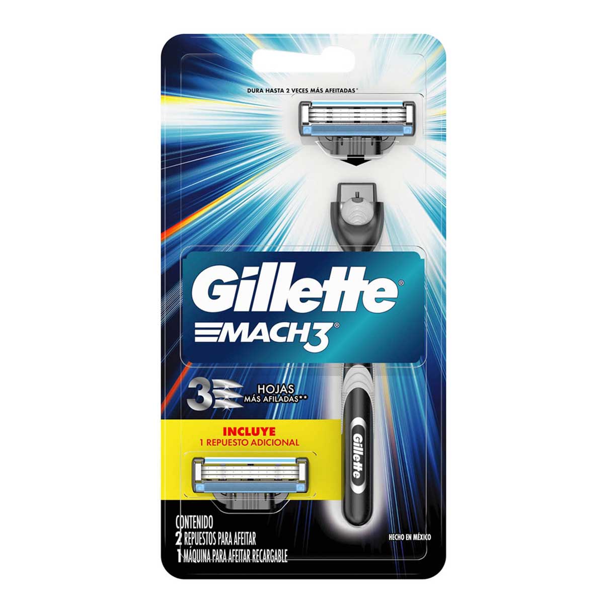 Gillette Mach3 Rastrillo Para Afeitar Recargable + 2 Repuestos Mach3 Rastrillo Para Afeitar Recargable + 2 Repuestos