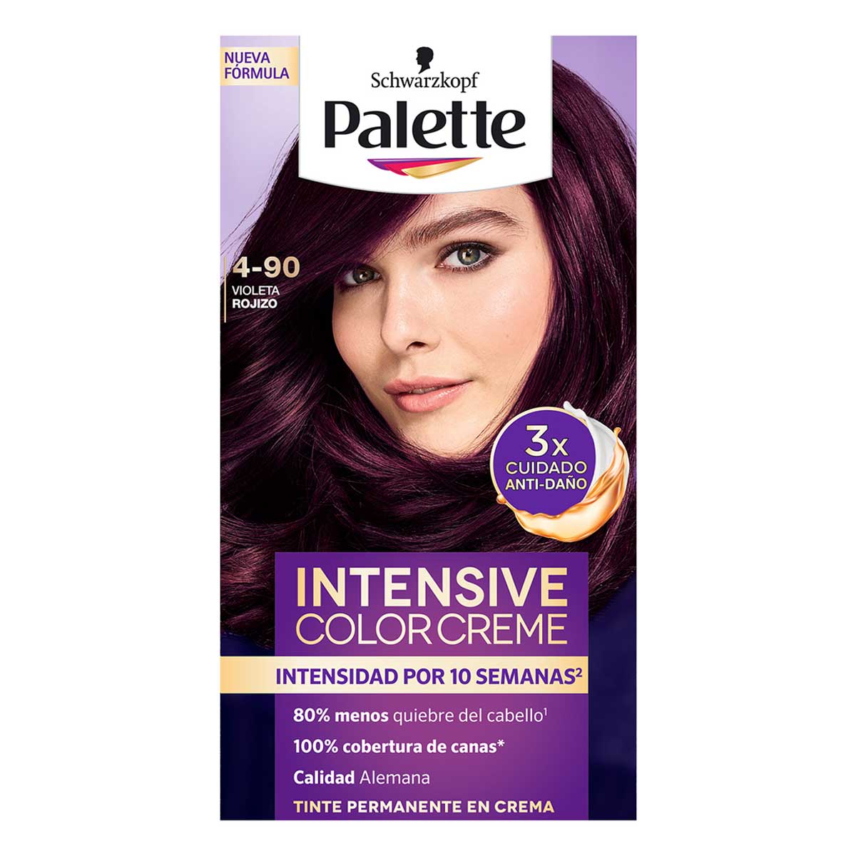 Palette Tinte De Cabello Color Creme Violeta Rojizo 4-90