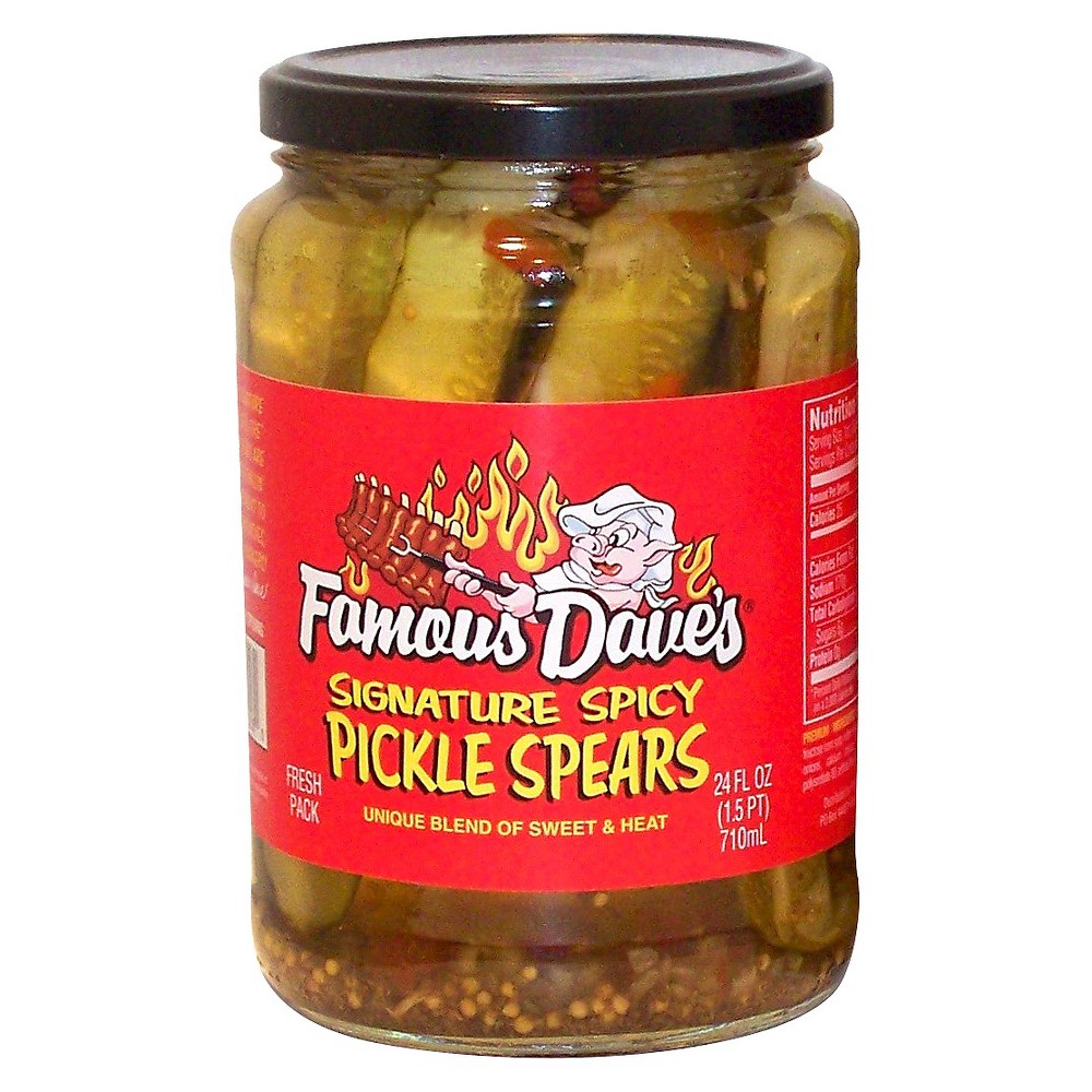 Famous Dave's Pickle Spears, Sweet 'N Spicy, Mild 24 Fl Oz