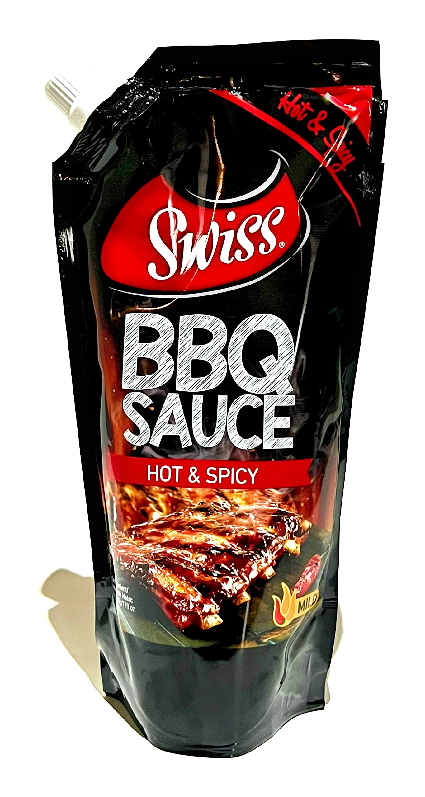 Swiss Hot & Spicy Barbeque Sauce, Salsa Barbacoa Picante Y Especias 500ml (1)
