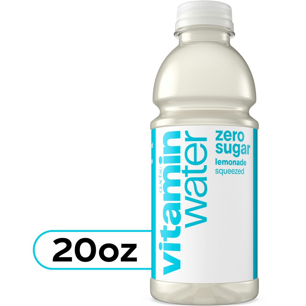 Vitaminwater Zero Sugar Squeezed Lemonade Nutrient Enhanced Flavored Water Beverage, 20 Fl Oz Bottle