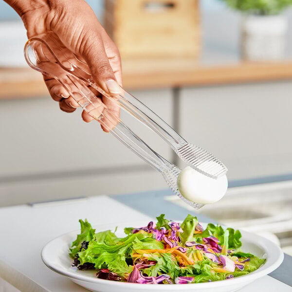 Choice 9" Clear Polycarbonate Flat Grip Tongs
