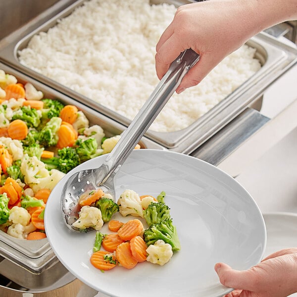 Thunder Group 13" Perforated Stainless Steel Basting Spoon