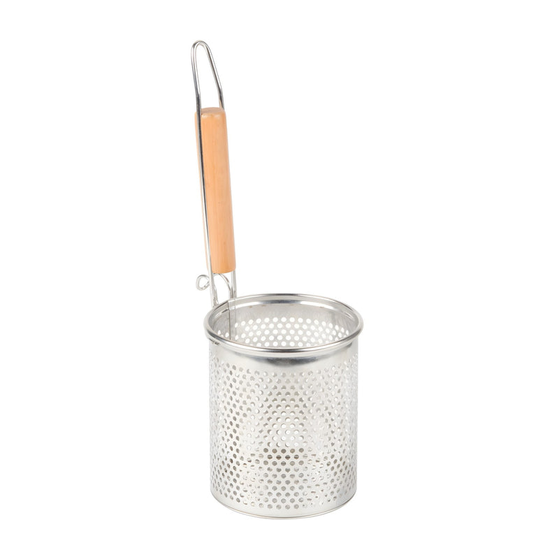 Excellante 5 1/2 X 6 Flat Bottom Noodle Skimmer Round Stainless Steel W/wood Handle Comes In Each
