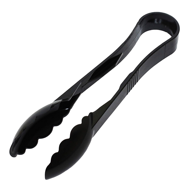 Excellante 9 Scallop Grip Tong Polycarbonate Black Color Comes In Each