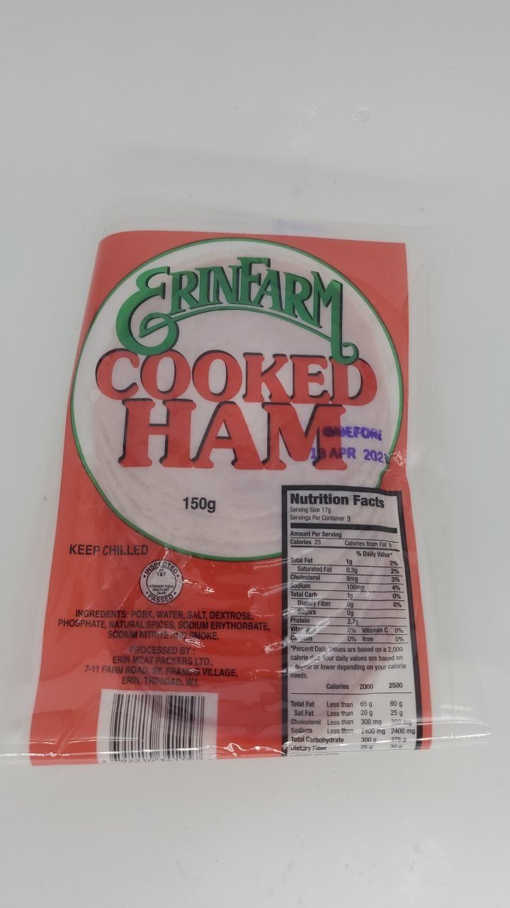 Erinfarm Cooked Ham 150g