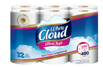 White Cloud Bathroom Tissue 12 Roll
