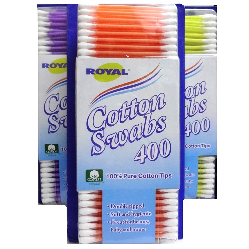 Royal Cotton Swabs 400ct Asst Clrs-whole