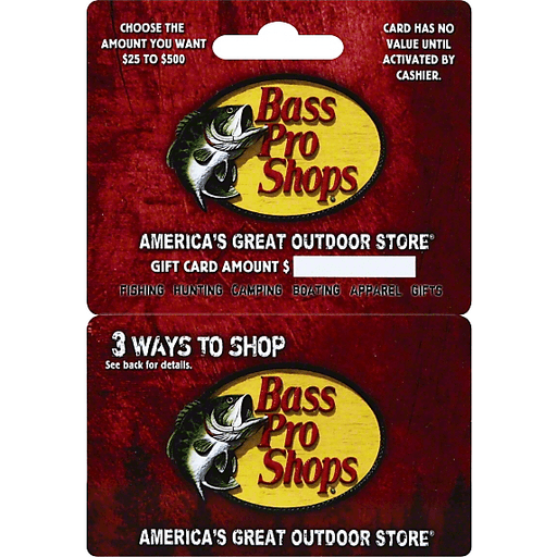 Bass Pro Shops Gift Card, $25 To $500