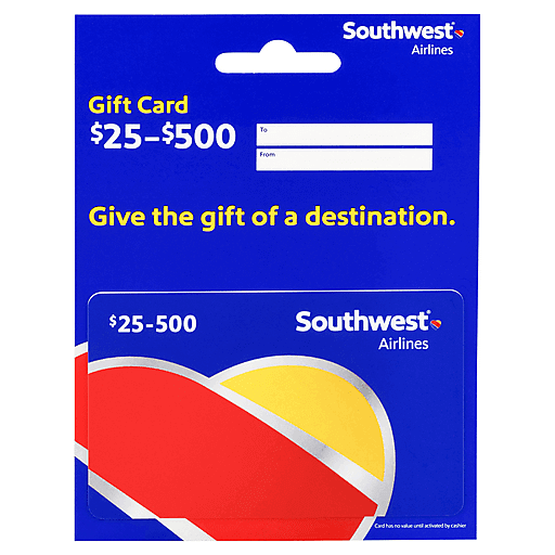 Southwest Airlines Gift Card, $25-$500