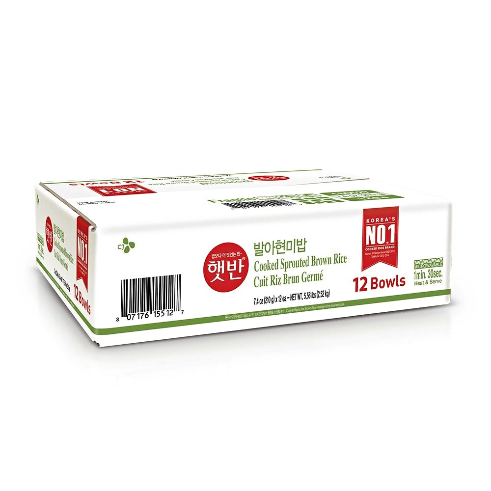 CJ Pack Of 12] Hetbahn Cooked Budding Sprouted Brown Rice Gluten-Free Microwaveable 7.4-ounce