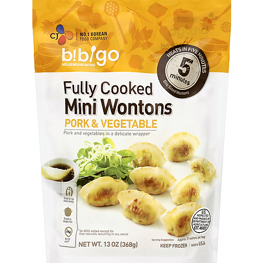 Bibigo Wontons, Mini, Pork & Vegetable 13 Oz