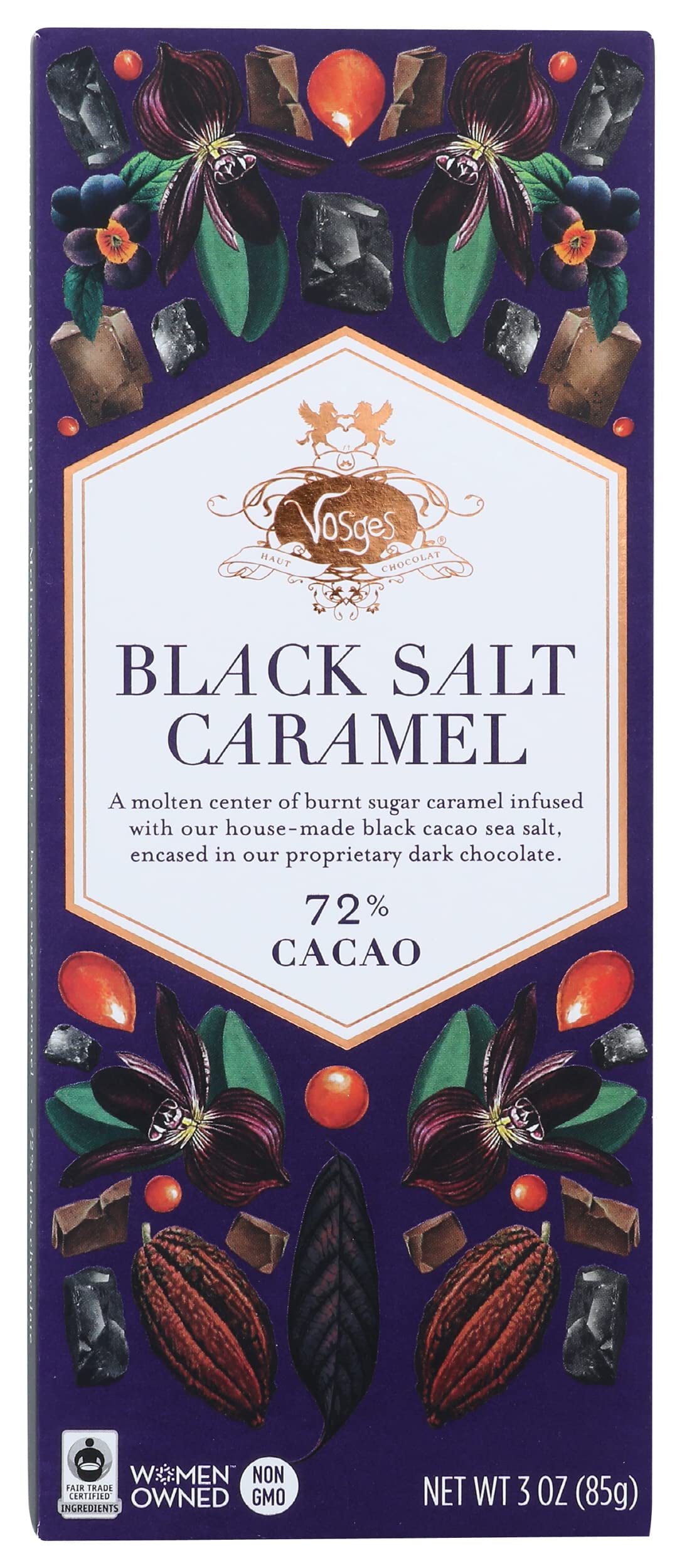Vosges HAUT: Black Salt Caramel Exotic Chocolate Bar, 3 Oz