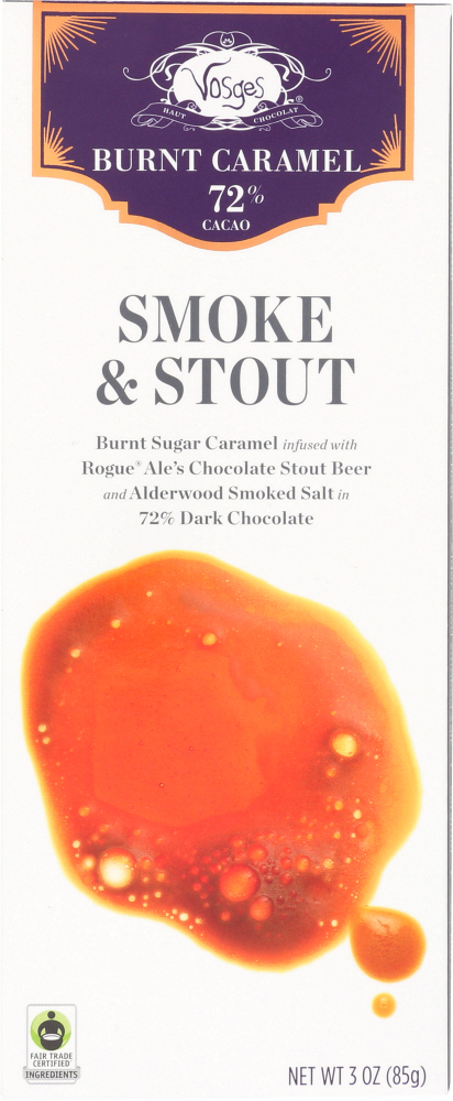 Vosges Caramel Bar, Smoke & Stout, 70% Cacao 3 Oz