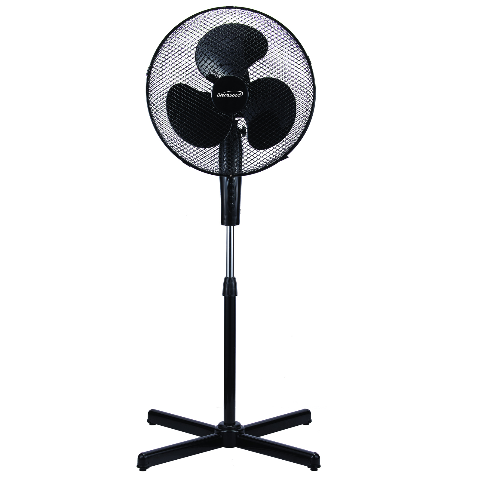 Brentwood Kool Zone Oscillating Stand Fan 3-Speed 16-inch Black