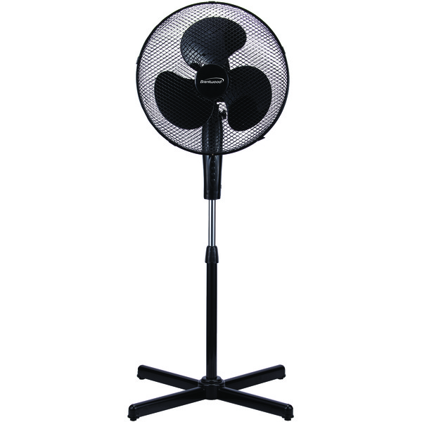 Brentwood Kool Zone Oscillating Stand Fan, 3-Speed 16-inch, White