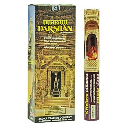 Bharat Darshan 6 Pkt Of 18 Sticks Each (Contains 108 Incense Sticks/Natural Agarbatti) With Free Wooden Incense/agarbatti Stand With Brass Work.