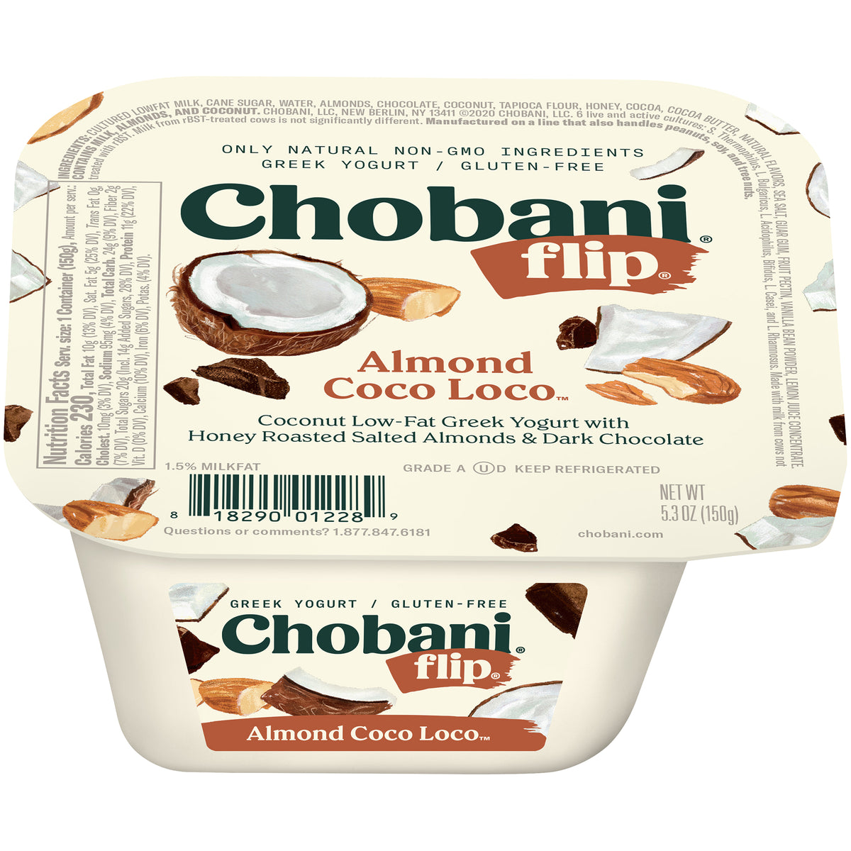 Chobani Almond Coco Loco Flip Low-Fat Greek Yogurt - 4.5 Ounce