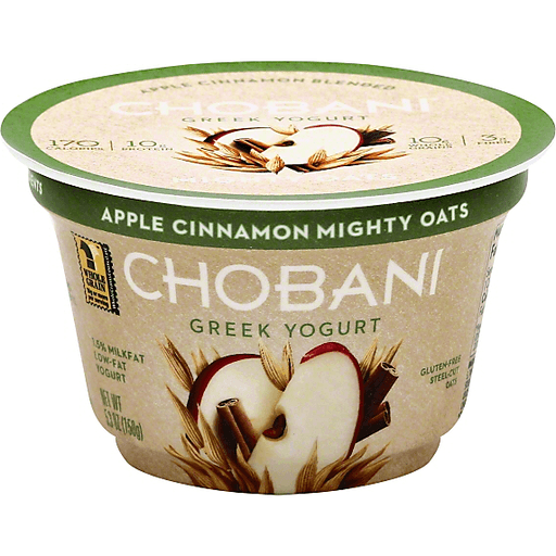 Chobani Mighty Oats Yogurt, Greek, Low-Fat, Apple Cinnamon
