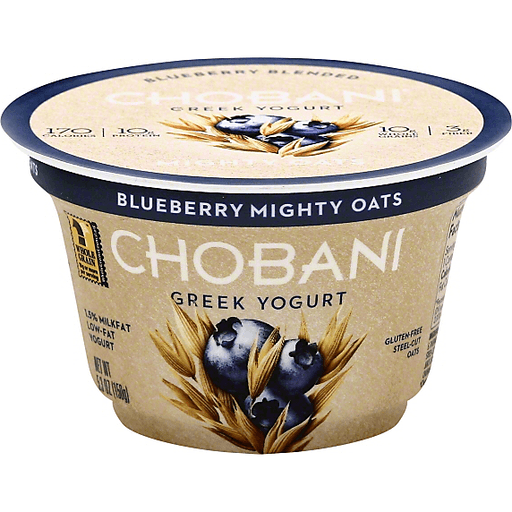 Chobani Mighty Oats Yogurt, Greek, Low-Fat, Blueberry