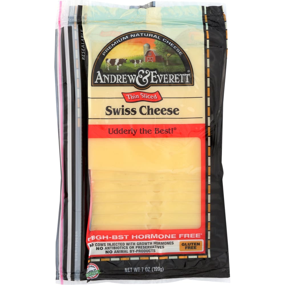Andrew & Everett Cheese, Thin Sliced Swiss 7 Oz