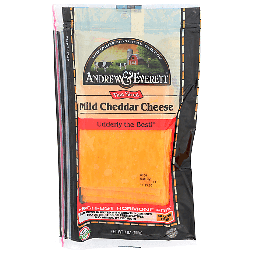Andrew & Everett Thin Sliced Mild Cheddar Cheese