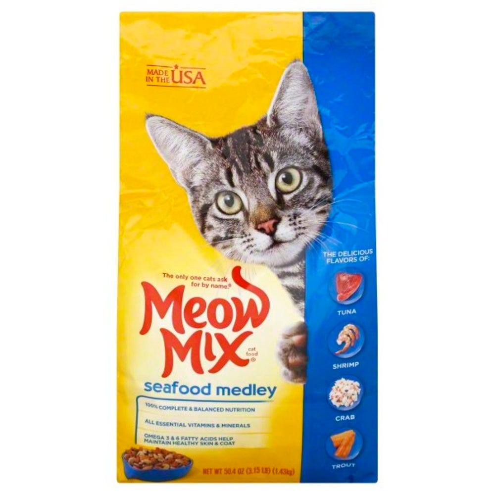 Meow Mix Seafood Medley Dry Cat Food, 3.15-Pound