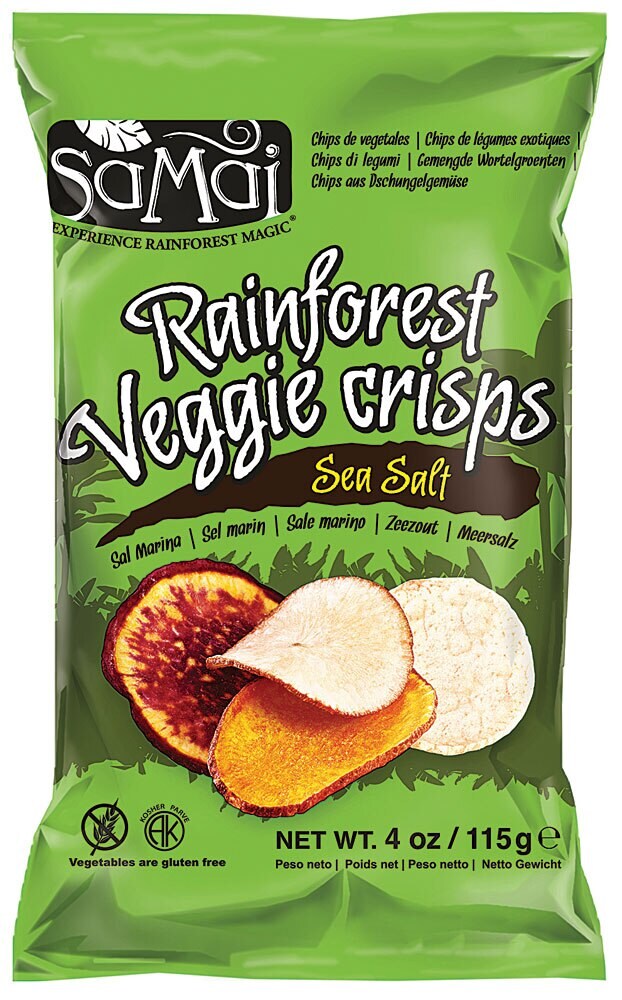 Samai Rainforest Veggie Crisps, Sea Salt 4 Oz