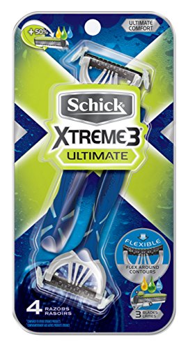 Schick Intuition Xtreme 3 Ultimate Disposable Razors 4 Ct Carded Pack