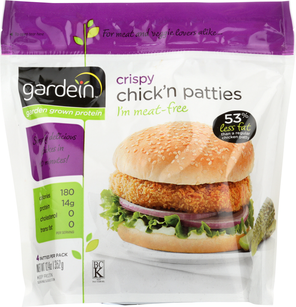 Gardein Crispy Plant-Based Chick'n Patties, Vegan, Frozen, 12.4 Oz