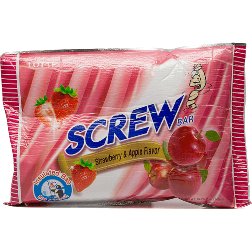Lotte Screw Ice Cream Bar, Strawberry Apple